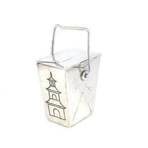 Tiffany & Co. Sterling Silver 925 Chinese Food Take-Out Pill Box Case VG Rare